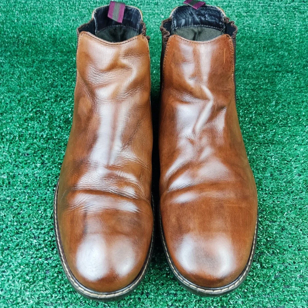 Crown Vintage Chelsea Boots Mens 12 Cognac Glory 2 Leather Ankle Pull On Brown